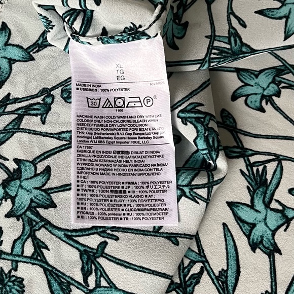 ***FINAL PRICE*** BANANA REPUBLIC Tiered Sleeveless Top Aqua XL - Picture 8 of 9